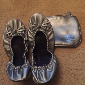 Sidekicks Foldable Sliver Ballet Flats w/ Case-L
